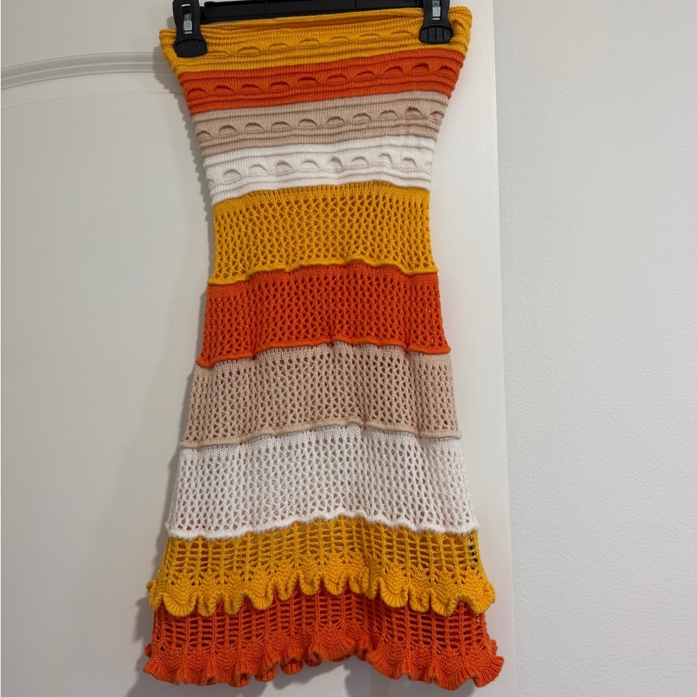 Colorful Crochet Knit Dress